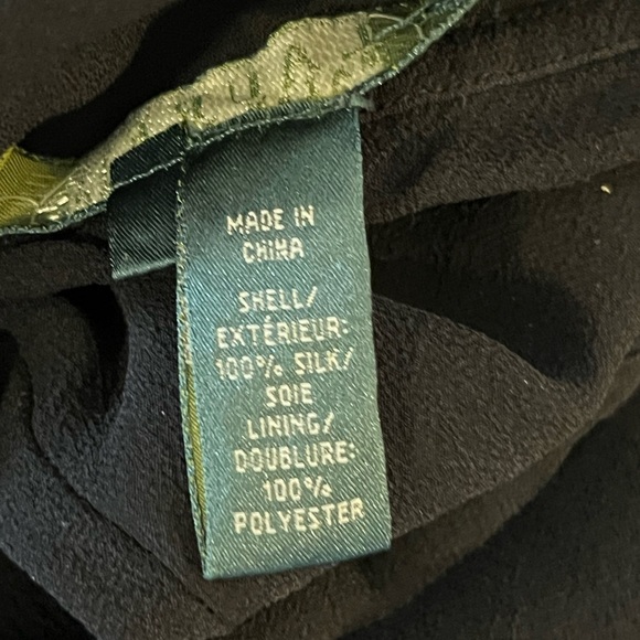 Ralph Lauren Black Silk  Midi Wrap Split Skirt Size L - Picture 10 of 10